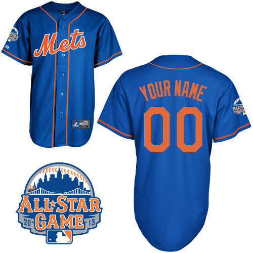 Customized Youth MLB jersey-New York Mets Authentic All Star Blue Home Baseball Jersey